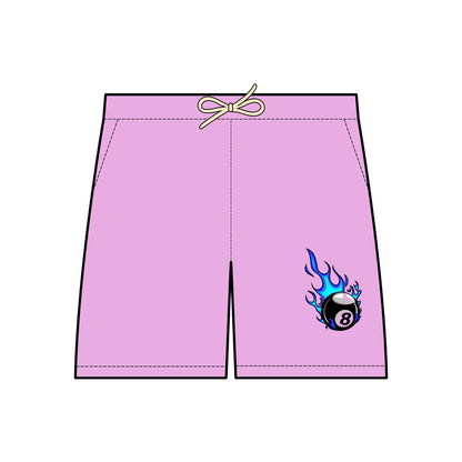 Fleece Sweat Shorts - Flaming 8-Ball Design