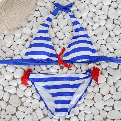 Women's Striped Push-Up Bikini Swimwear