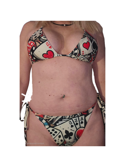 Hearts & Spades Recycled String Bikini