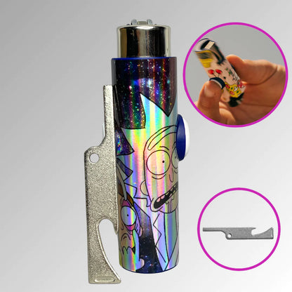 R&M Holographic FLKR LYTR® Fidget Spinner Lighter Case