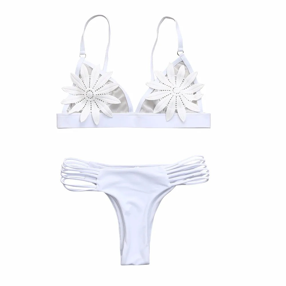 Elegant Floral Push-Up Bikini Set