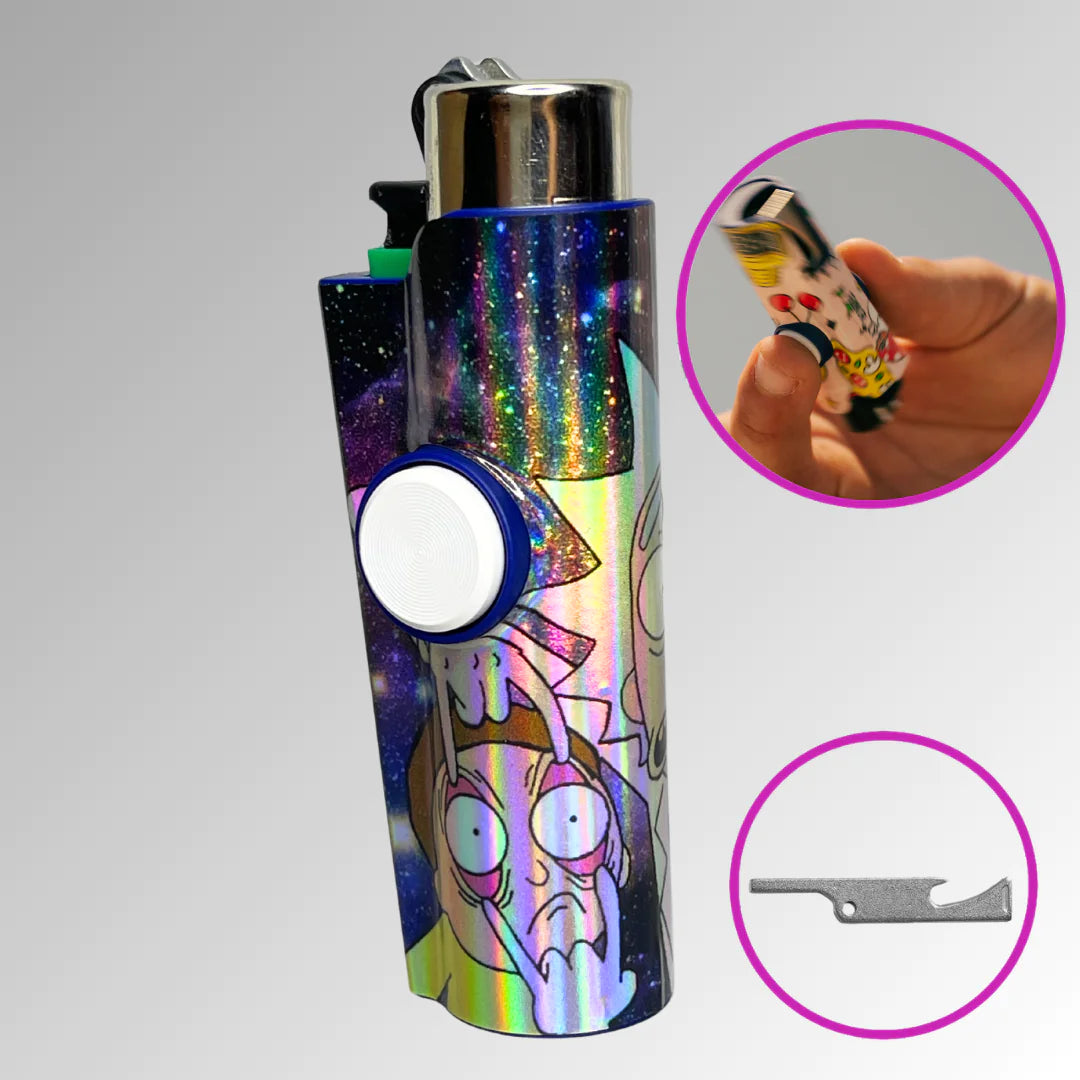 R&M Holographic FLKR LYTR® Fidget Spinner Lighter Case