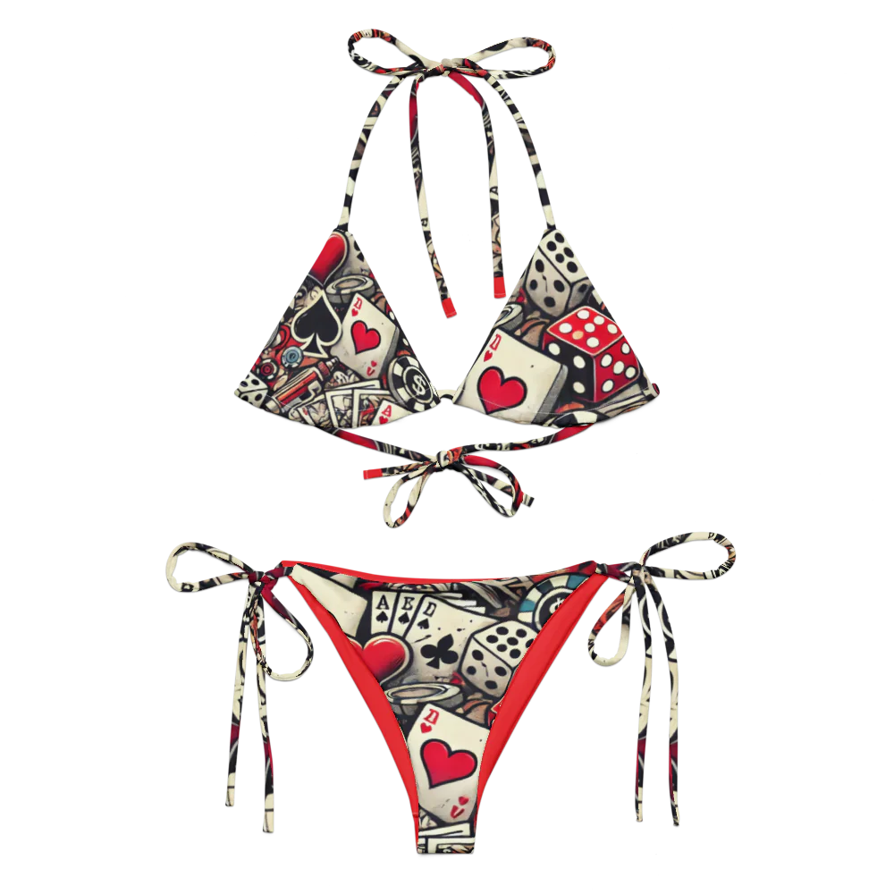 Hearts & Spades Recycled String Bikini