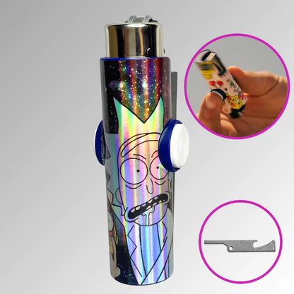 R&M Holographic FLKR LYTR® Fidget Spinner Lighter Case